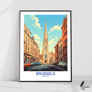Brussels Poster|Brussels Travel Print|Brussels Wall Art|Brussels Wall Decor|Brussels City Art|Brussels Art|Gift Idea|Housewarming gift|