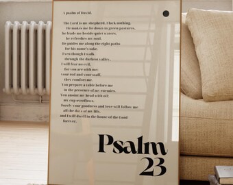Psalm 23 Christian Modern Wall Art Print Doxology The Lord Is My Shepherd Poster Printable Christian Art for College Dorm Instant Download