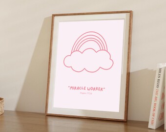Psalm 77:14 Christian Art Print, Miracle Worker Scripture Wall Art (Digital Download)