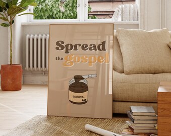 Spread the Gospel Art Print : Trendy Christian Breakfast Nook Decor ( Digital Download)