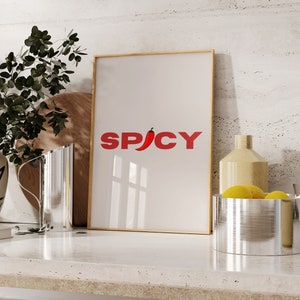 Spicy Kitchen Print, Kitchen Decor, Colorful Wall Art, Bold Retro Wall Art, Dorm Room Print, Funky y2k Poster Aesthetic, Trendy modern print