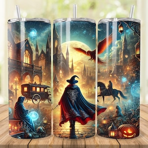 Wizard Town Tumbler Wrap: Magic World PNG (Digital Download)