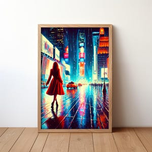 Times Square Wall Art: poster colorato di New York City (download digitale)