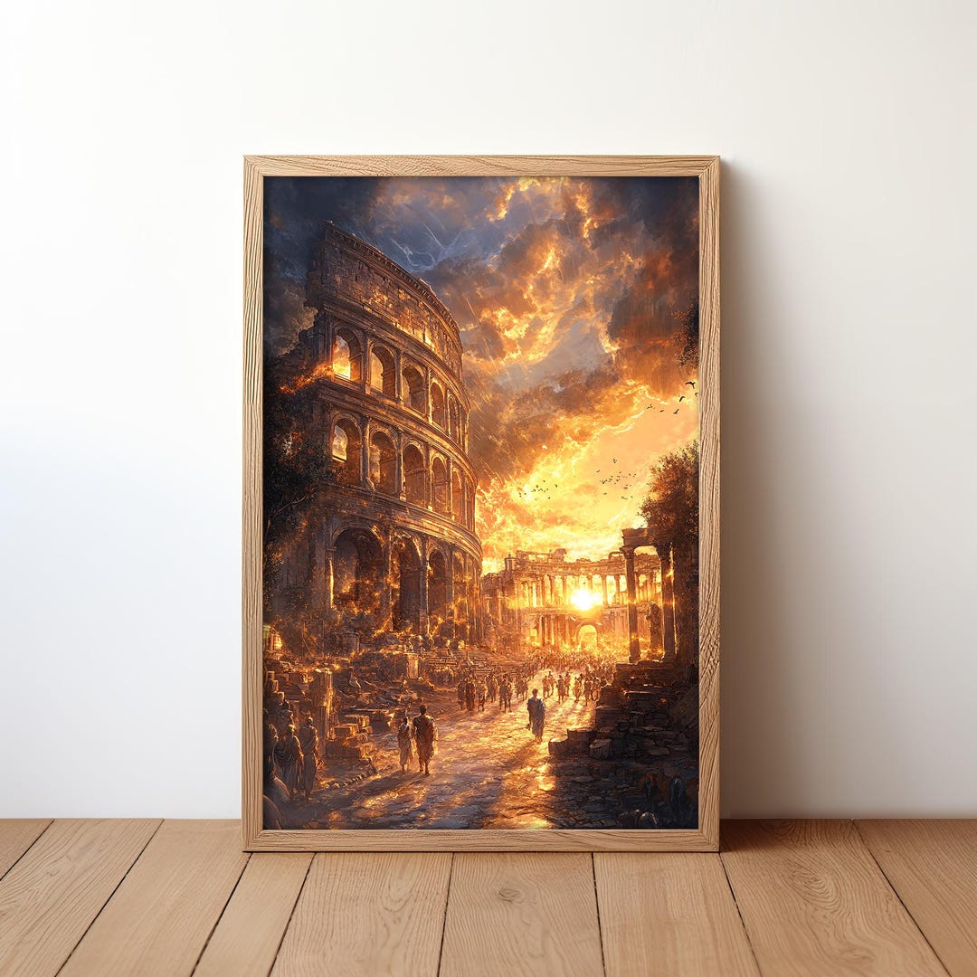 Colosseum Sunset Art Print: Ancient Rome Wall Decor (digital Download ...