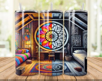Dark Academia Tumbler Wrap: 20oz 30oz Skinny Sublimation Design (Digital Download)