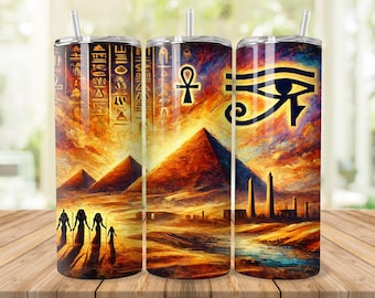 Egypt Pyramids Tumbler Wrap: Ancient Egyptian Design 20oz Tumbler Sublimation (Digital Download)