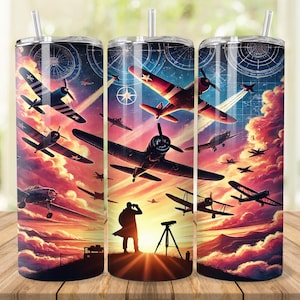 Aviation Tumbler Wrap: Airplane Sublimation Design (Digital Download)