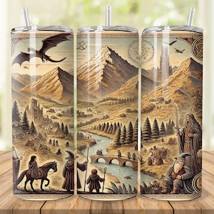 Fantasy World Map Tumbler Wrap: RPG Design (Digital Download)