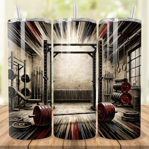 Envoltura para vaso de gimnasio: Diseño de sublimación para entrenamiento, 20 oz y 30 oz (descarga digital)