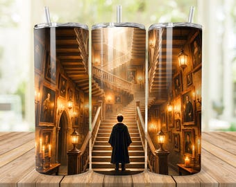 Wizard School Tumbler Wrap: Magic World Design (20 oz 30 oz PNG Digital Download)