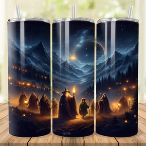 Fantasy Fellowship Tumbler Wrap: 20oz 30oz Skinny Tumbler Design (Digital Download)