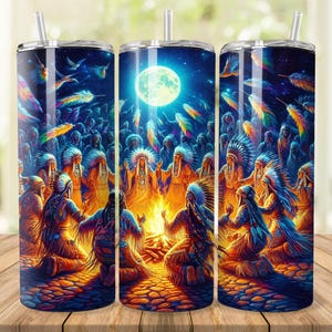 Boho Indian Tumbler Wrap: American Native Pattern (Digital Download)