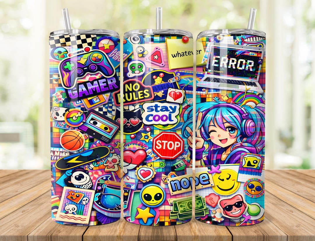 Cluttercore Tumbler Wrap: Scrapbook Design (20 Oz 30 Oz PNG Digital ...