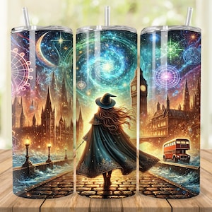 Witch in London Tumbler Wrap: Magic World Design (Digital Download)