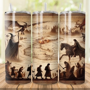 Fantasy World Map Tumbler Wrap: RPG Design (Digital Download)