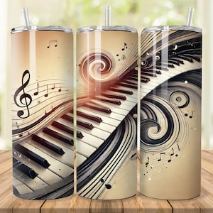 Piano Keys Tumbler Wrap: Classical Music Sublimation Design (Digital Download)