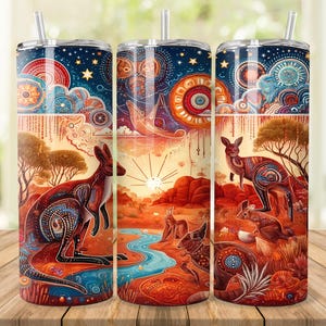 Australia Kangaroo Tumbler Wrap: 20oz 30oz Skinny Design (Digital Download)