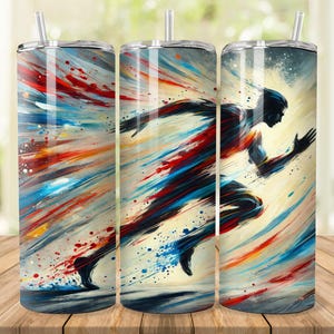 Running Man Tumbler Wrap: Sport Sublimation Design (Digital Download)