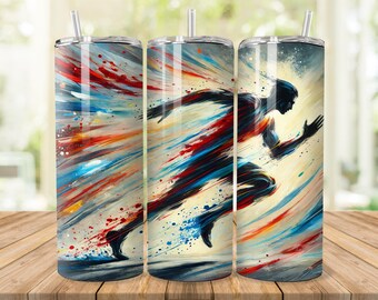Running Man Tumbler Wrap: Sport Sublimation Design (Digital Download)