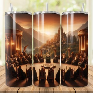 Elven Council Tumbler Wrap: Fantasy RPG Design 20oz Tumbler Sublimation (Digital Download)