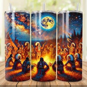 American Indian Tumbler Wrap: 20oz 30oz Skinny Design (Digital Download)