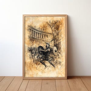 Bleistiftskizze der Gladiatoren, Wandkunst, antikes Rom, Poster, digitales Wanddekor, farbenfroher Kunstdruck, gemütliches Wohndekor, digitaler Download