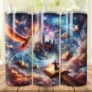 Magic World Tumbler Wrap, 20 oz 30 oz Skinny Tumbler Wrap PNG, Wizard Tumbler Design, Straight Tapered, Wizard School, Digital Download