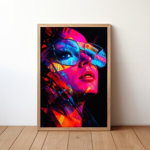 Art Print moderne vrouw: kleurrijk bohoportret (digitale download)