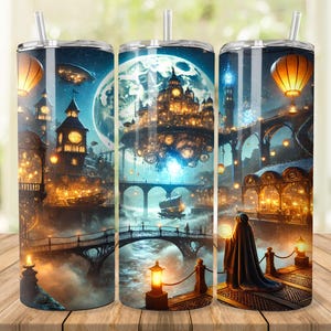 Magic World Tumbler Wrap, 20 oz 30 oz Skinny Tumbler Wrap PNG, Zauberer Tumbler Design, Gerade Verjüngung, Zaubererwelt, digitaler Download