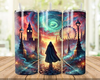 Wizard in London Tumbler Wrap: 20 oz 30 oz Skinny Design (Digital Download)