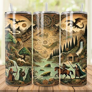 Fantasy World Map Tumbler Wrap: RPG Design (Digital Download)