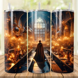 Magic World Tumbler Wrap, 20 oz 30 oz Skinny Tumbler Wrap PNG, Wizard Tumbler Design, Straight Tapered, Wizard School, Digital Download