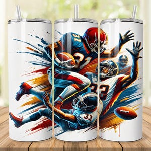American Football Tumbler Wrap, 20 oz 30 oz Skinny Tumbler Wrap PNG, Football Tumbler Design, Straight Tapered, PNG, Digital Download