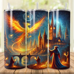 Phoenix Tumbler Wrap: Wizard School Design (Digital Download)