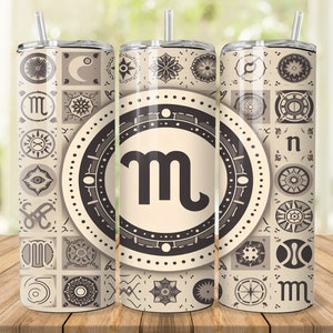 Virgo Zodiac Tumbler Wrap: 20oz 30oz Skinny Tumbler Design (Digital Download)
