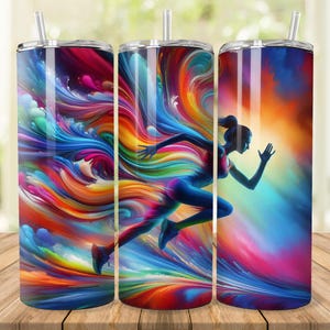 Running Girl Tumbler Wrap: Sport Design PNG 20oz Tumbler Sublimation (Digital Download)