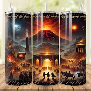 Fantasy World Tumbler Wrap: RPG Skinny Tumbler Design (Digital Download)
