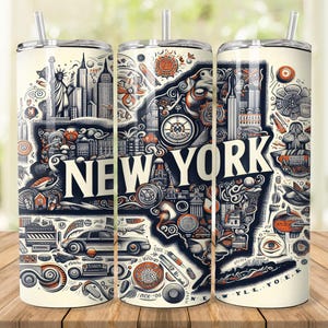 New York City Tumbler Wrap: 20oz 30oz Skinny Tumbler PNG (Digital Download)