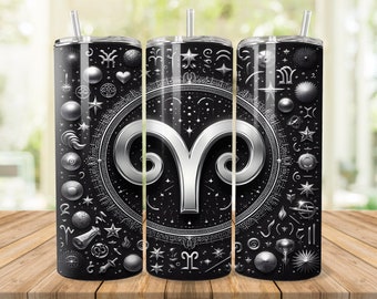 Ram Zodiac Tumbler Wrap: horoscoop, png-ontwerp, 20oz bekersublimatie (digitale download)