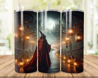 Red Wizard Tumbler Wrap: Fantasy Magic Design 20oz Tumbler Sublimatie (digitale download)