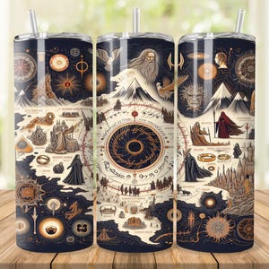 Fantasy World Map Tumbler Wrap: 20oz 30oz Skinny Design (Digital Download)