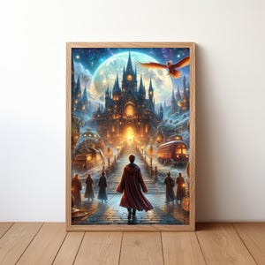 Wizard School Wall Art, Printable Wall Art, Colorful Boho Wall Decor, Digital, Wizard World Cozy Poster, Trendy Poster, Digital Download