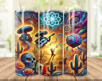 Mexican Tumbler Wrap: 20oz 30oz Skinny Tumbler Design (Digital Download)