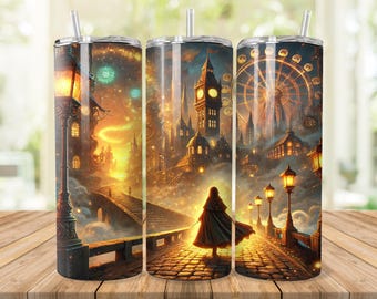 Wizard in London Tumbler Wrap: Magic World Design 20oz Tumbler Sublimation (Digital Download)