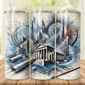 Arkitektonisk ritning för tumlare: 20oz 30oz smal tumlardesign (digital nedladdning)