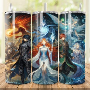 Manga Tumbler Wrap, 20 oz 30 oz Skinny Tumbler Wrap PNG, Anime Tumbler Design, Straight Tapered, Fantastic Wizards Manga, Digital Download