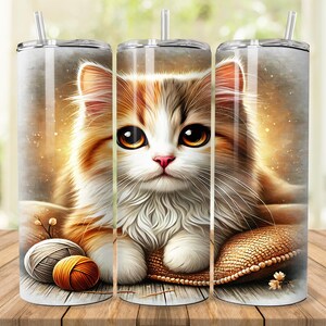 Cat Tumbler Wrap, 20 oz 30 oz Skinny Tumbler Wrap PNG, Cute Cat Tumbler Design, Straight Tapered, Sublimation Design Cat, Digital Download