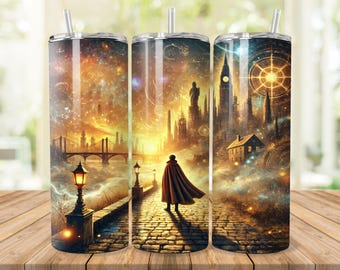Wizard in New York Tumbler Wrap: Magic World Design 20oz Tumbler Sublimation (Digital Download)