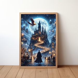 Magic World Wall Art, druckbare Wandkunst, bunte Boho-Wanddekoration, digital, Zauberer gemütliches Poster, trendiges Poster, digitaler Download