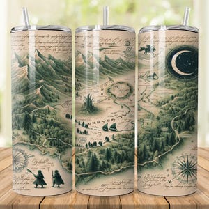 Fantasy World Map Tumbler Wrap, 20 oz 30 oz Skinny Tumbler Wrap PNG, RPG Tumbler Design, Recht taps toelopend, Rollenspel, Digitale download